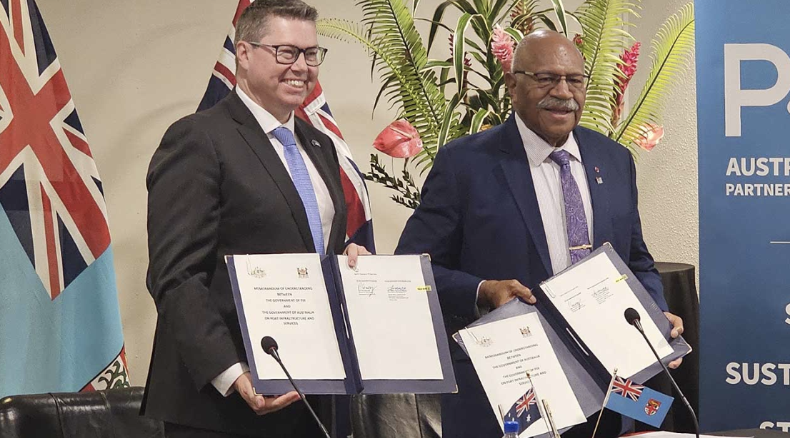 Fiji, Australia sign port infrastructure, cybersecurity deals