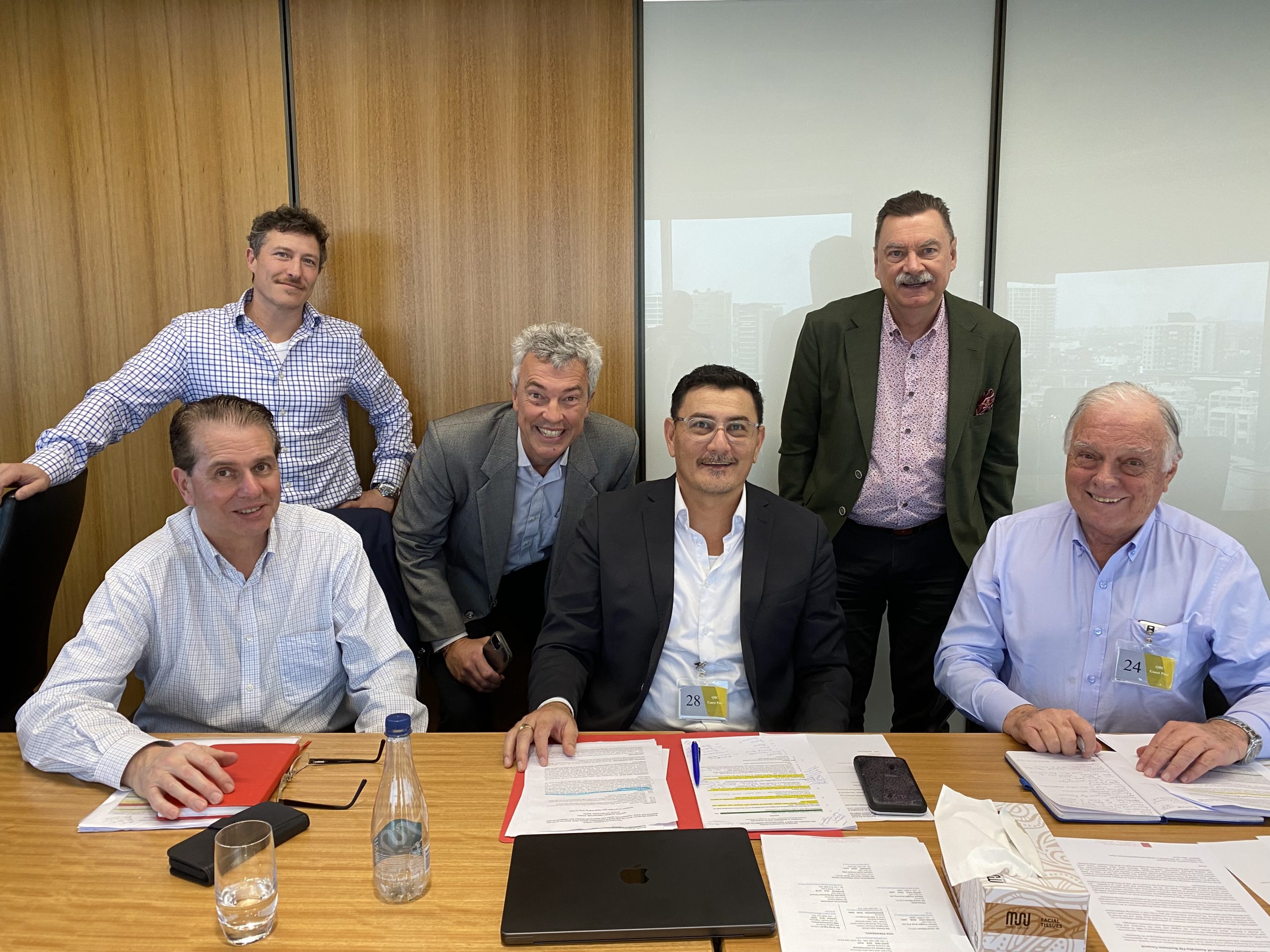 President Zane Yoshida (Centre) flanked by (From left) Jeremy Grennell, Philip Bird, David Gibson, Steve Hillyard and Executive Director Frank Yourn. Pic: Dev Nadkarni