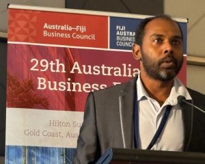 Niranjwan Chettiar speaking at the 29AFBF on the Gold Coast in October.